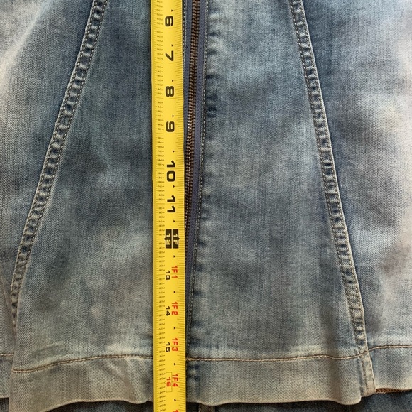 Buffalo David Bitton Light Blue A-Line Skirt Size 30 Full Zip Skater Skirt - Picture 7 of 10